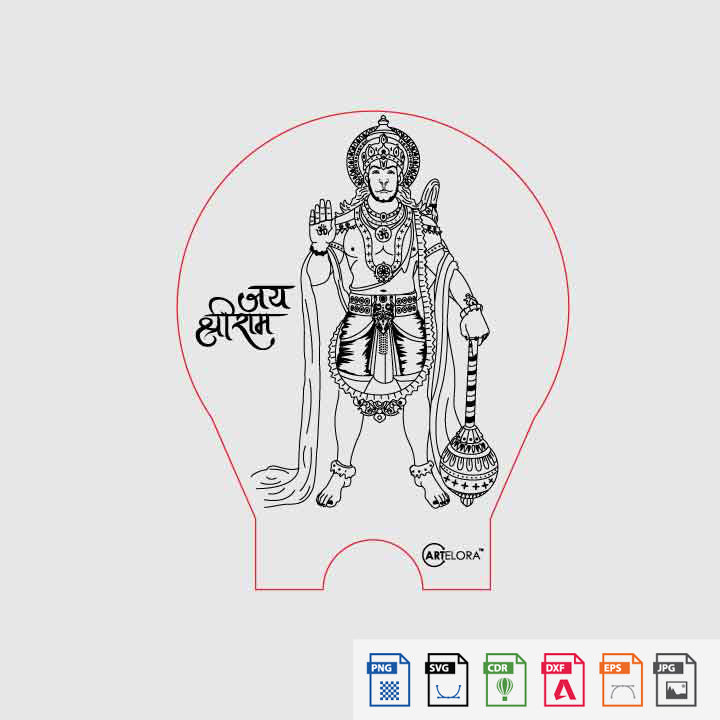 Laser Engraving Hanuman