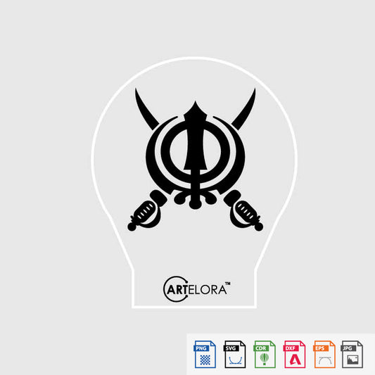 Laser Engraving Sikh Khanda Symbol