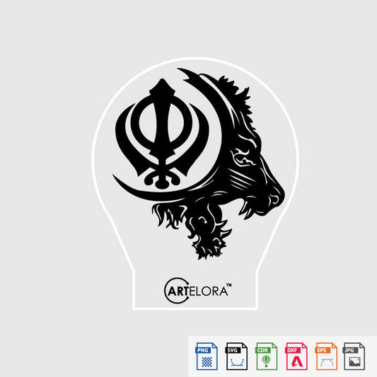 Laser Engraving Sikh Lion