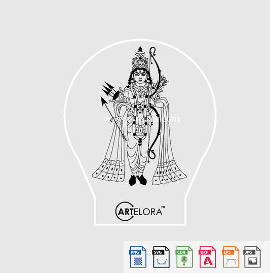 Laser Engraving Bhagwan Ram Vintage