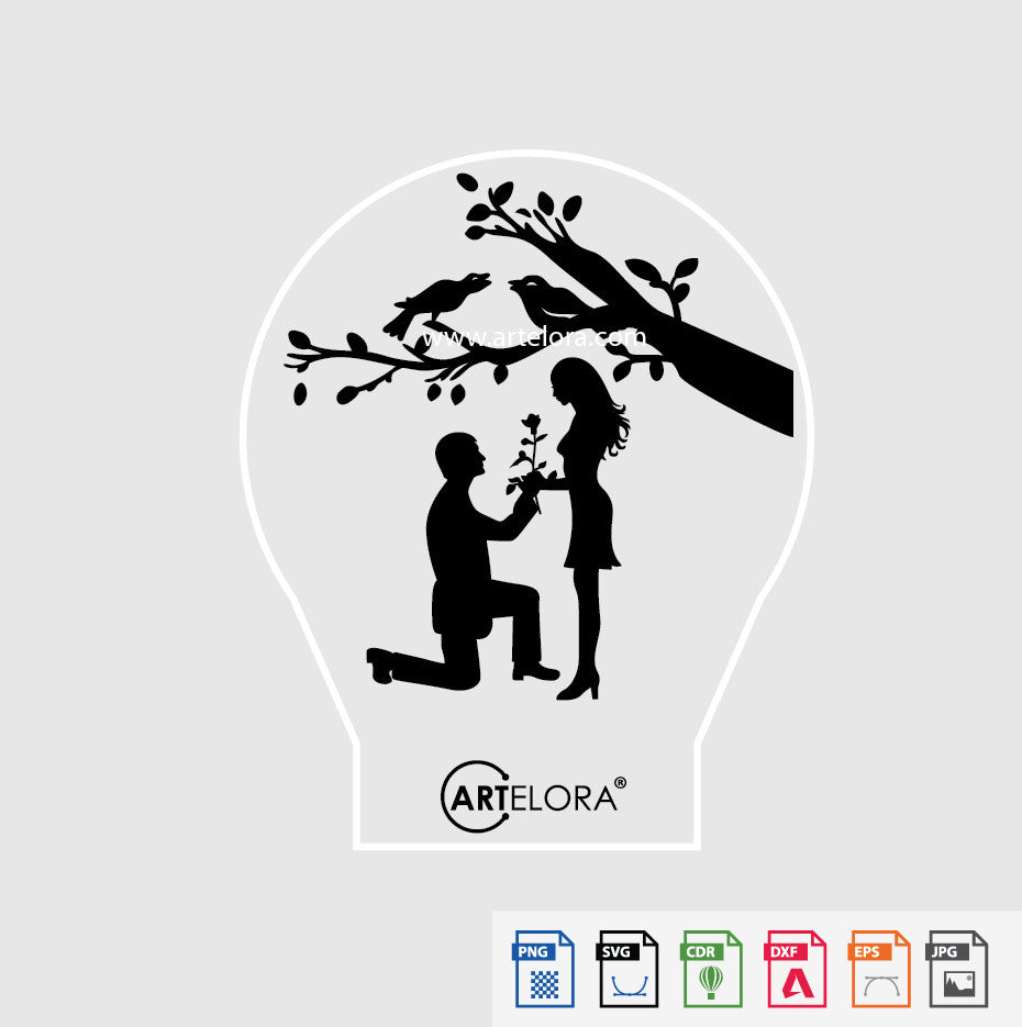 Laser Engraving Couple (Rose Day)