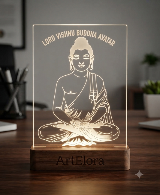 Laser Engraving Lord Vishnu Buddha Avatar