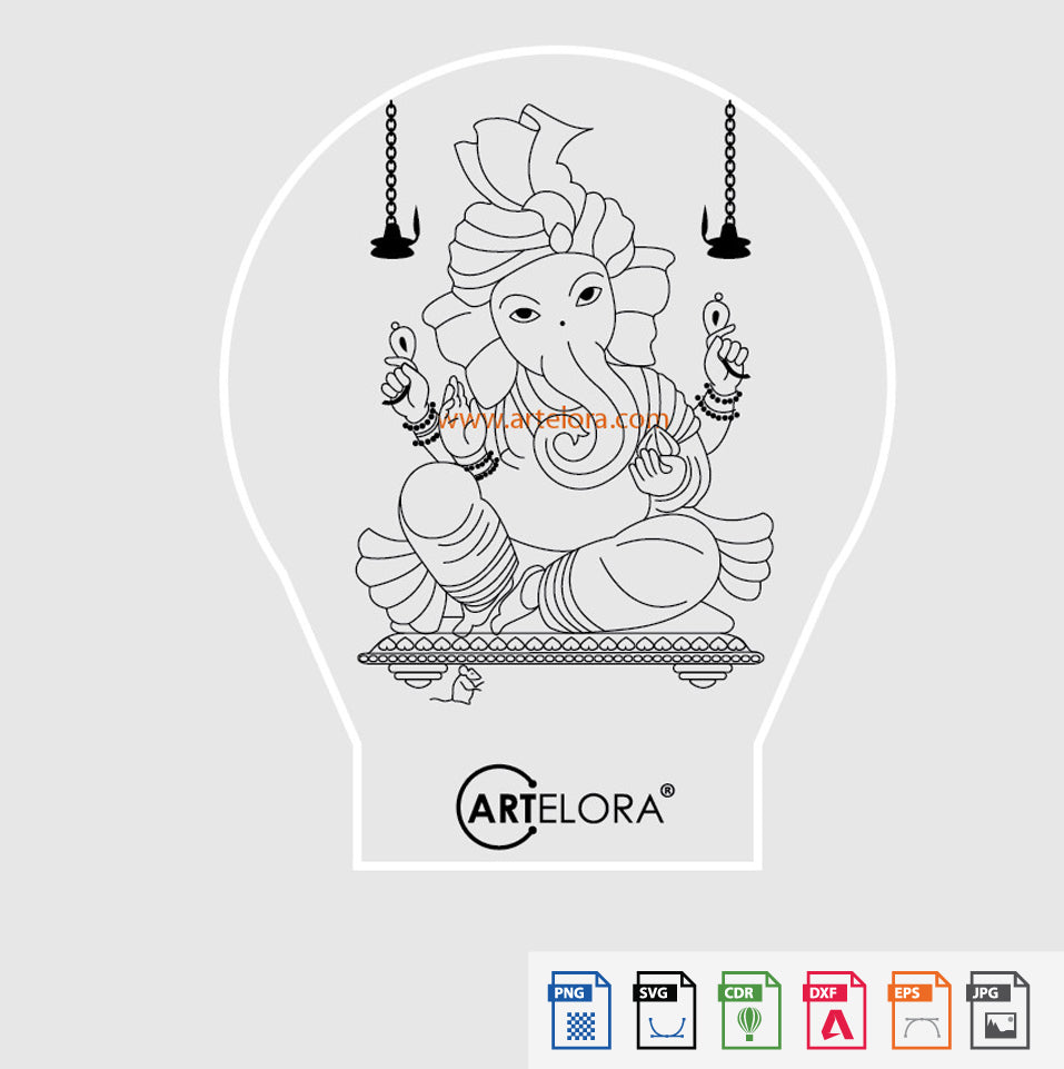 Laser Engraving Lord Ganesha