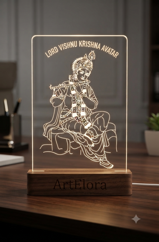Laser Engraving Lord Vishnu Krishna Avatar