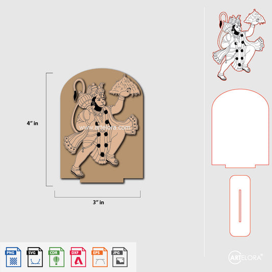 Laser Engraving Hanuman (2 layers Photo Stand)