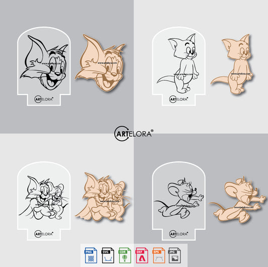 Laser Engraving Cartoon Design (Tom & Jerry)