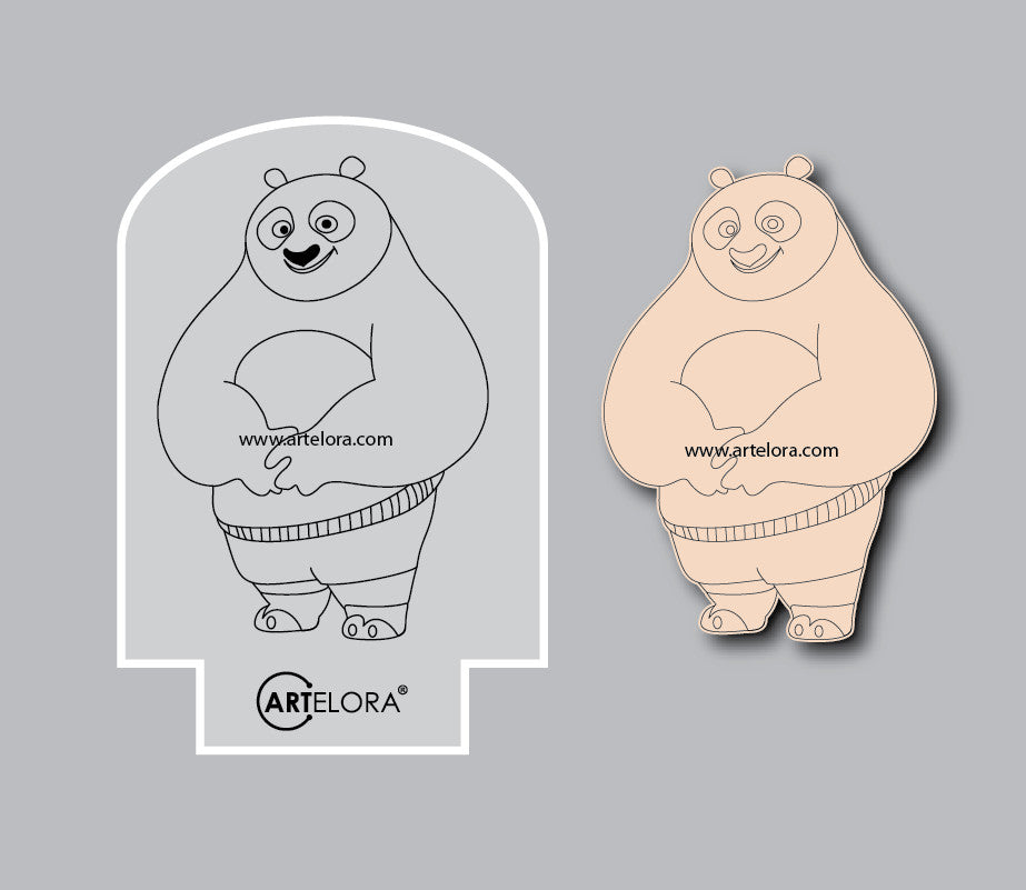 Laser Engraving Cartoon Design (Kuku Panda)