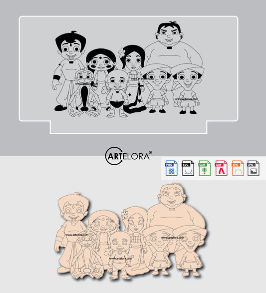 Laser Engraving Cartoon Design (Chhota Bheem)