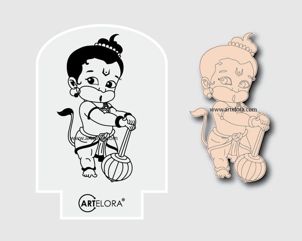 Laser Engraving Cartoon Design (Ganesh, Hanuman, Krishna)