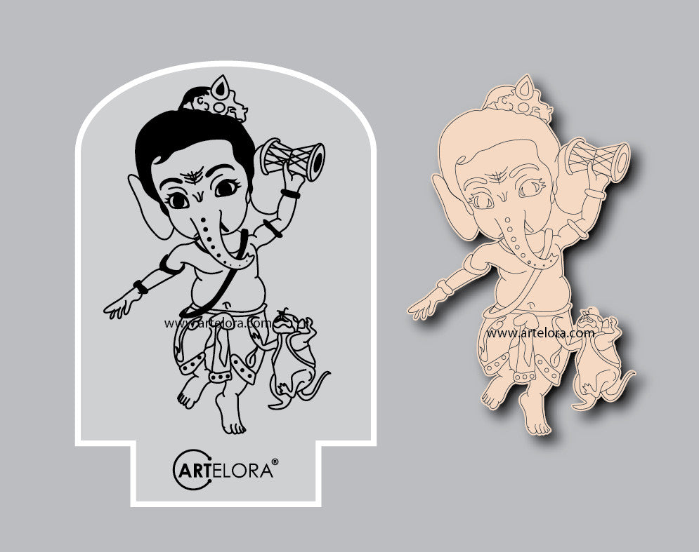 Laser Engraving Cartoon Design (Ganesh, Hanuman, Krishna)