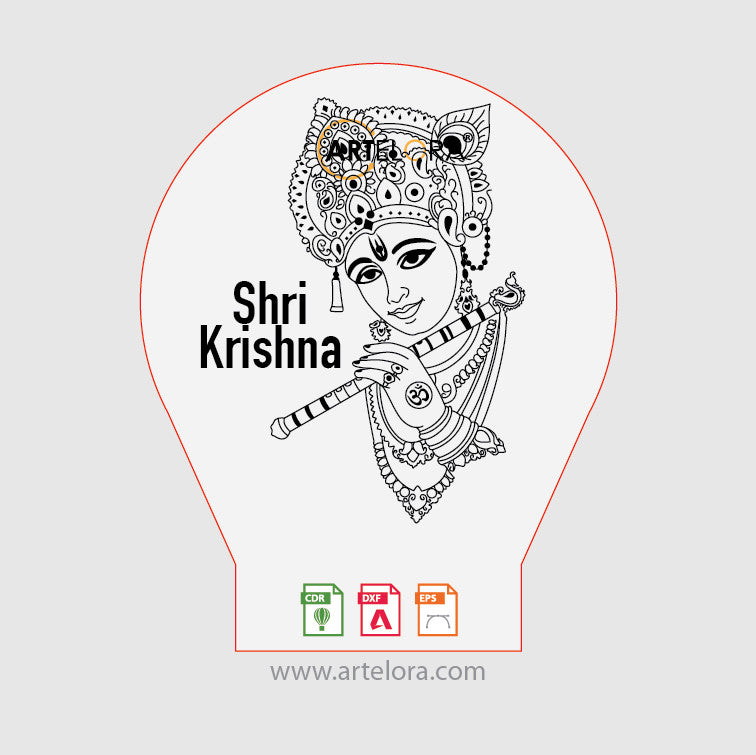 Laser Engraving Shri Krishna (Murlidhar)