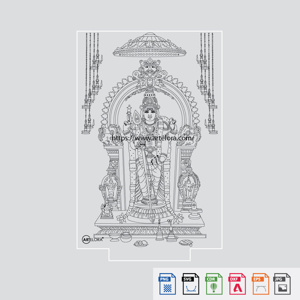 Laser Engraving Murugan Kartikeya Bhagwan