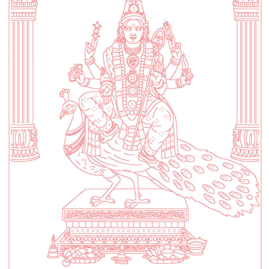 Laser Engraving Murugan Kartikeya Bhagwan