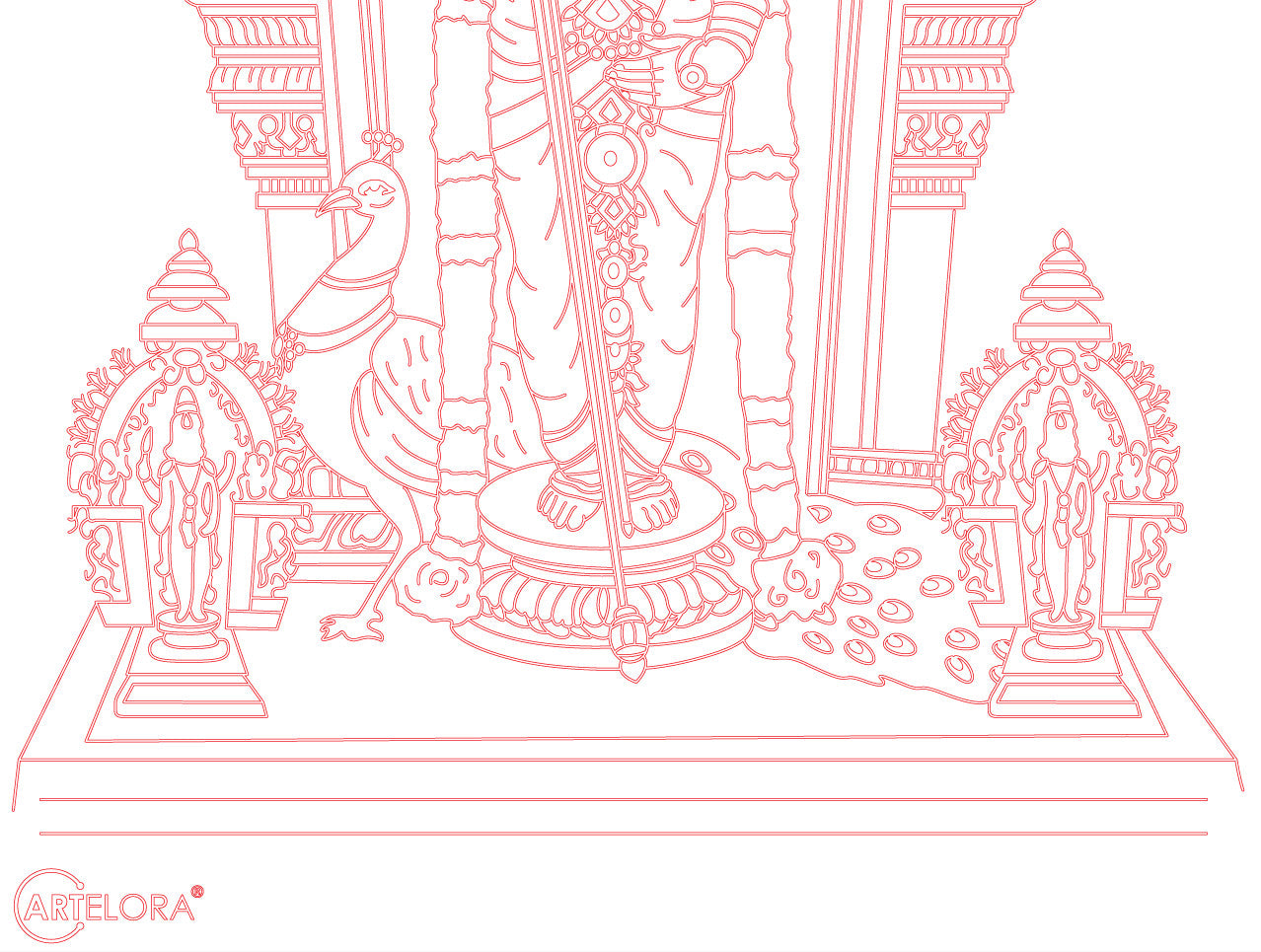 Laser Engraving Murugan Kartikeya Bhagwan