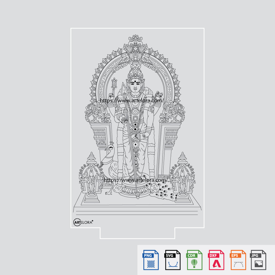 Laser Engraving Murugan Kartikeya Bhagwan