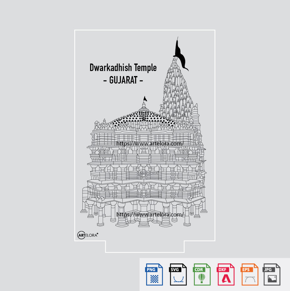 Laser Engraving Dwarkadhish Temple in GUJARAT