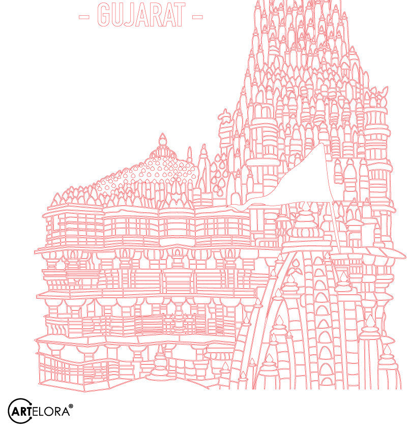 Laser Engraving Dwarkadhish Temple in GUJARAT