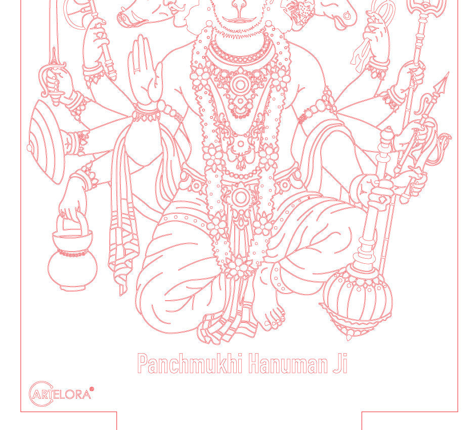 Laser Engraving Panchmukhi Hanuman Ji