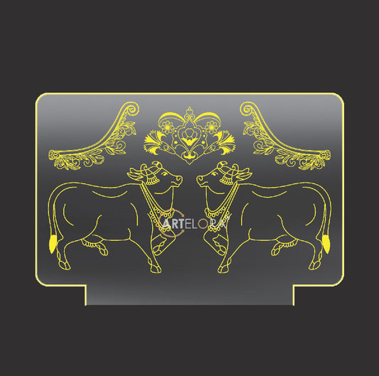 Laser Engraving Pichwai Cow Art (Kamdhenu Gay)