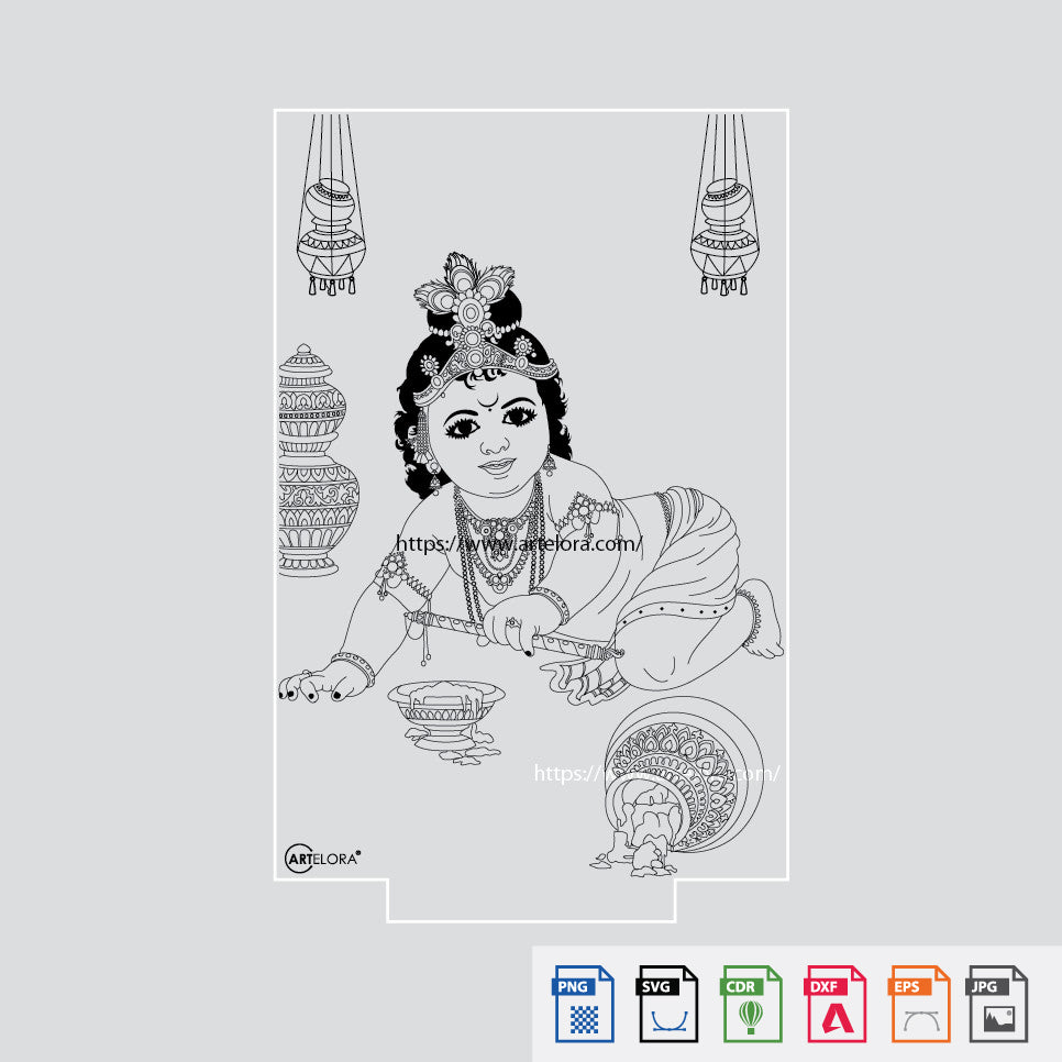 Laser Engraving Bal Krishna (Bal Gopal)