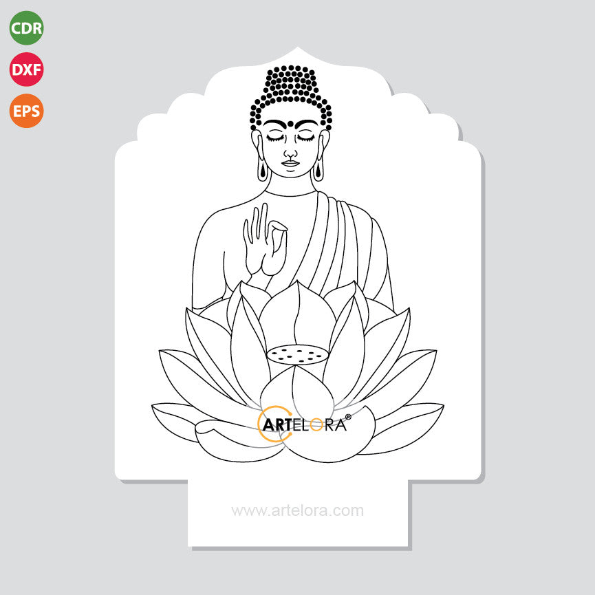 Laser Engraving Gautam Buddha