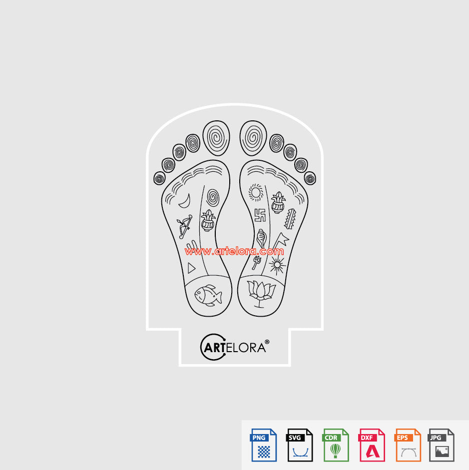 Laser Engraving Laxmi Ji Charan Paduka (Feet)