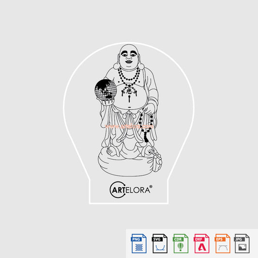 Laser Engraving Laughing Buddha