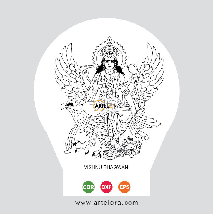 Laser Engraving Vishnu Bhagwan