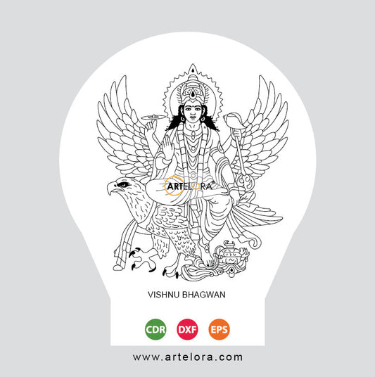 Laser Engraving Vishnu Bhagwan