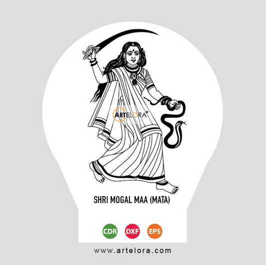 Laser Engraving Shri Mogal Maa (Mata)