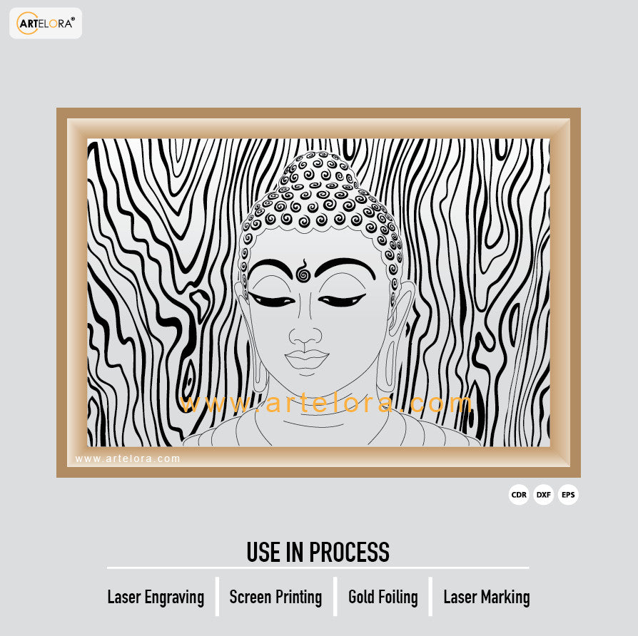 Laser Engraving Gautam Buddha