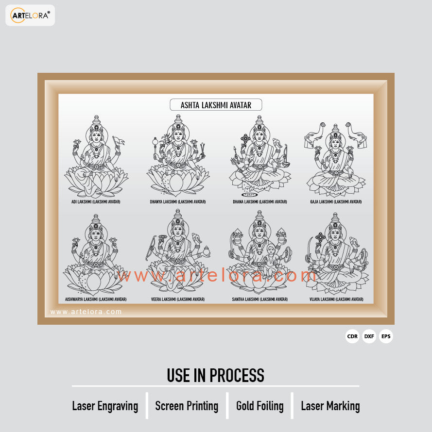 Laser Engraving Ashta Lakshmi Avatar