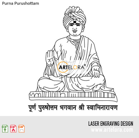 Laser Engraving Purna Purushottam Shree Swaminarayan Bhagwan