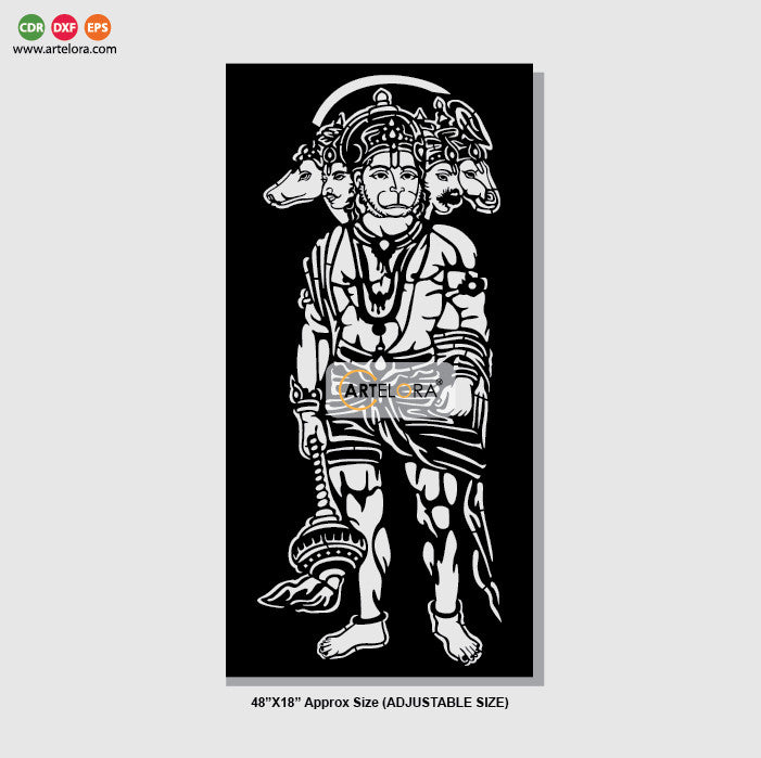 Panchmukhi Hanuman Ji Grill Design (Jali Design)