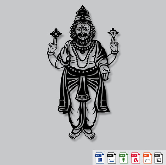 2D Modern Art Narasimha Avatar (Vishnu Dashavatara)