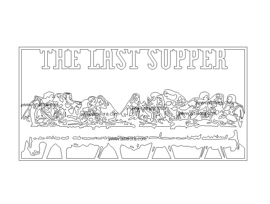 2D Modern Art The Last Supper Jesus (Mural Painting)