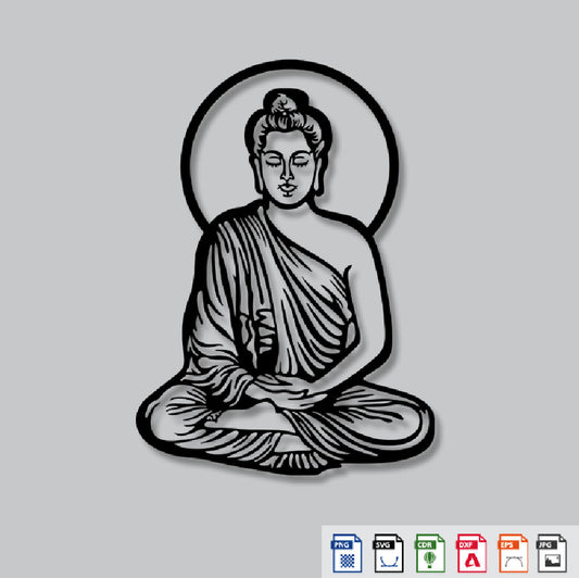 2D Modern Art Buddha Laser cutting