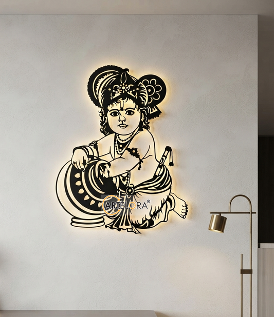 2D Modern Art Bal Krishna Laser cutting