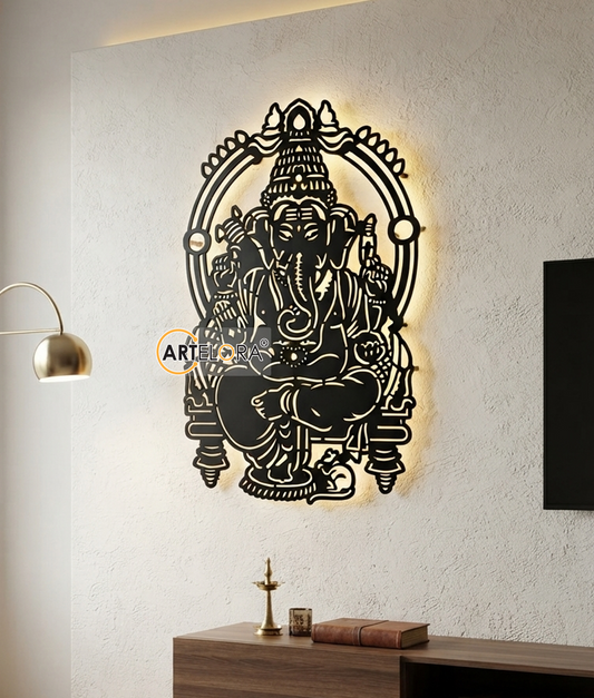 2D Modern Art Shri Ganesh Laser Cutting