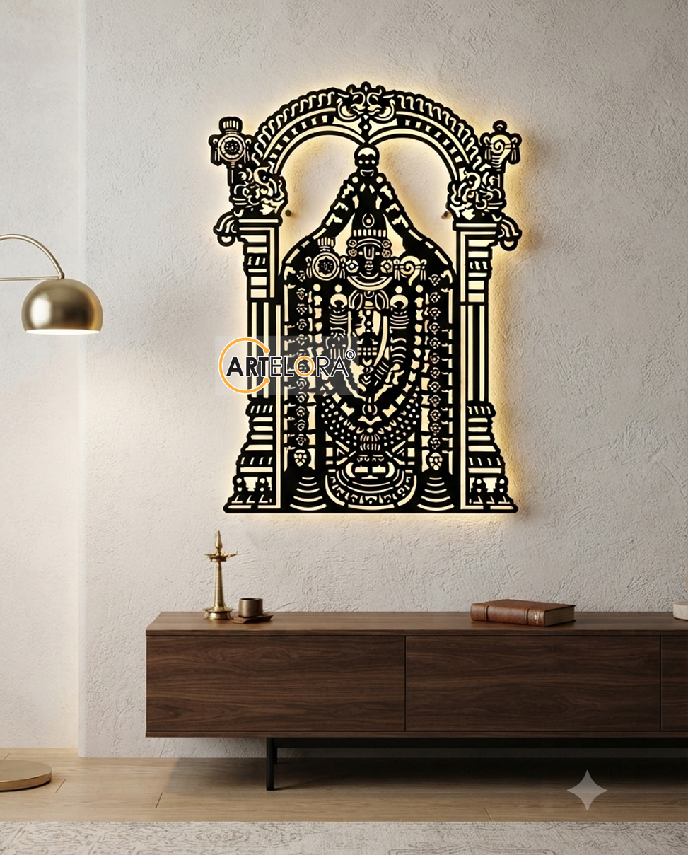 2D Modern Art Tirupati Balaji Laser Cutting