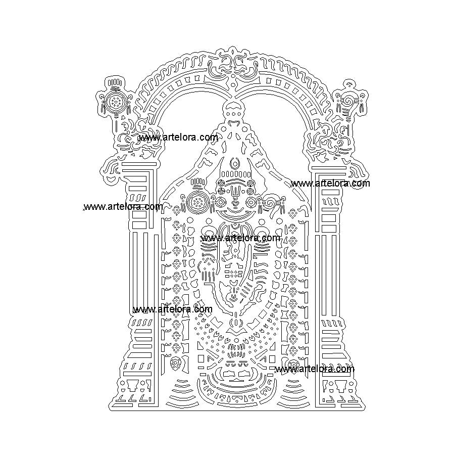 2D Modern Art Tirupati Balaji Laser Cutting