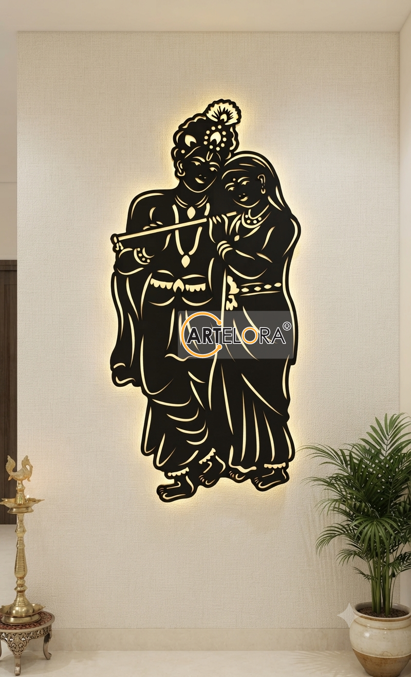 2D Modern Art Radha Krishna Laser cutting