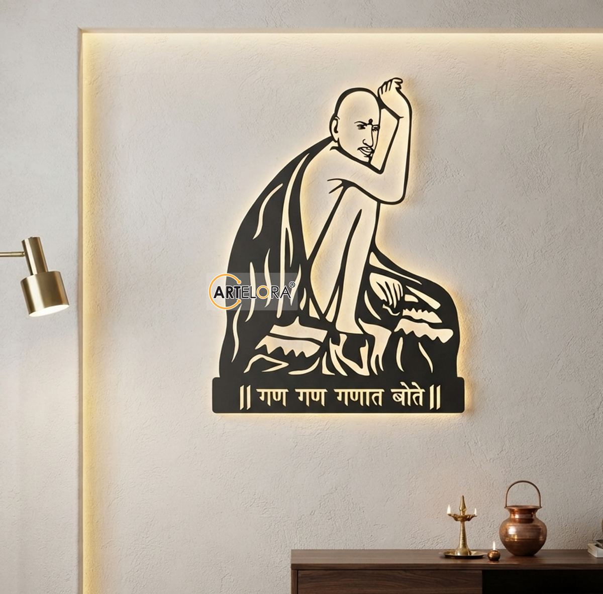 2D Modern Art Jai Shree Gajanan Laser cutting Design