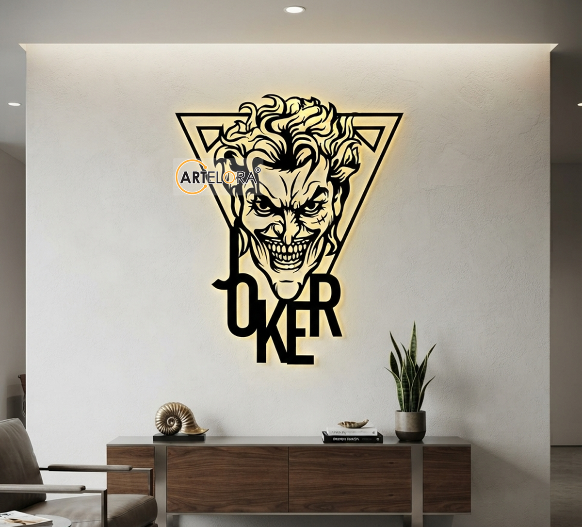 2D Modern Art Joker Laser Cutting