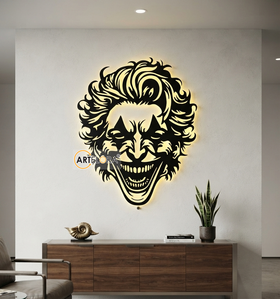 2D Modern Art Joker Laser Cutting