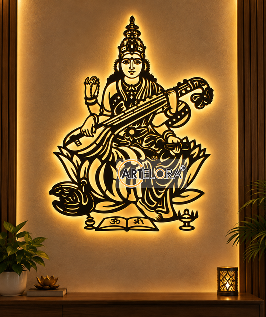 2D Modern Art Saraswati Mata (Sharda) Laser Cutting
