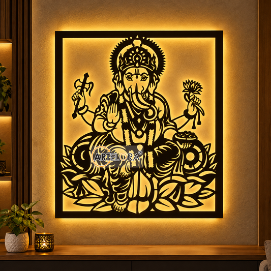 2D Modern Art Lord Shri ganesh Namah Laser Cutting