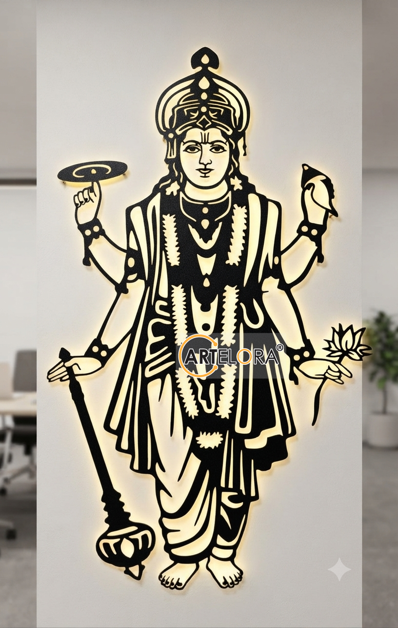 2D Modern Art Shri Vishnu Bhagwan