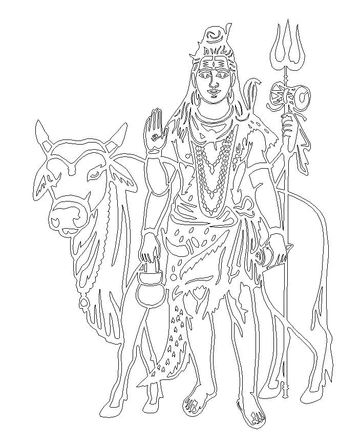 2D Modern Art Shiv (Mahadev & Nandi)