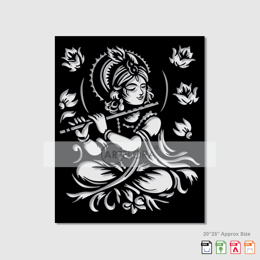 2D Modern Art Shri Krishna